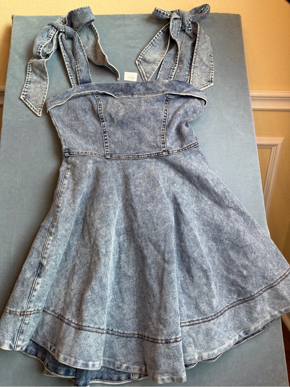 Selfie Leslie Denim Zip-Front Mini Dress - Washed Blue